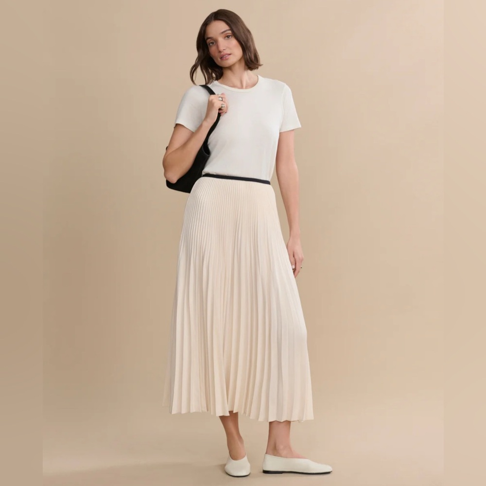 Jenni Kayne Pleated Skirt Ivory Size M